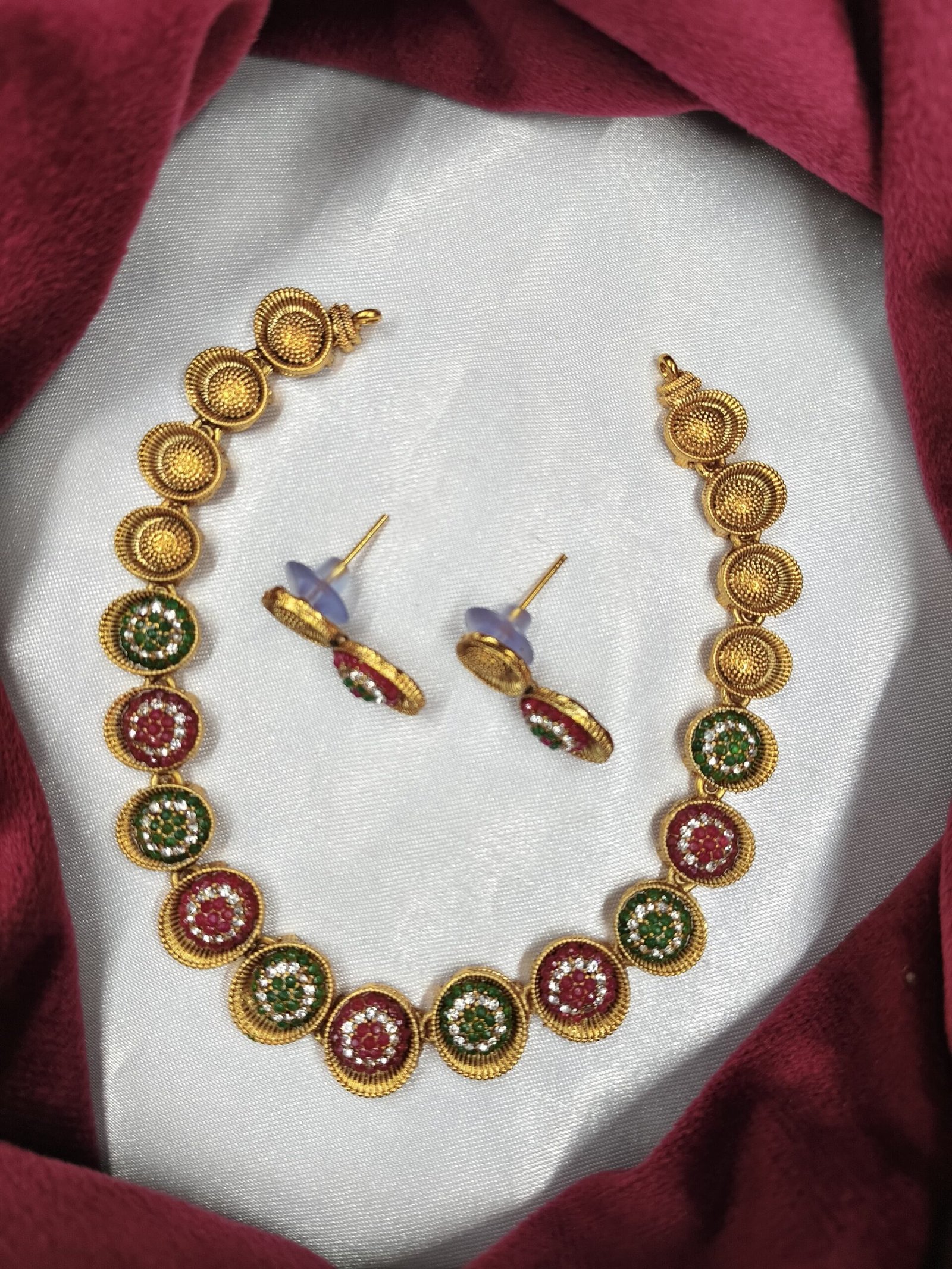 WhatsApp Image 2024-11-03 at 12.01.39 PM premium quality matte finish necklace set - Image 1