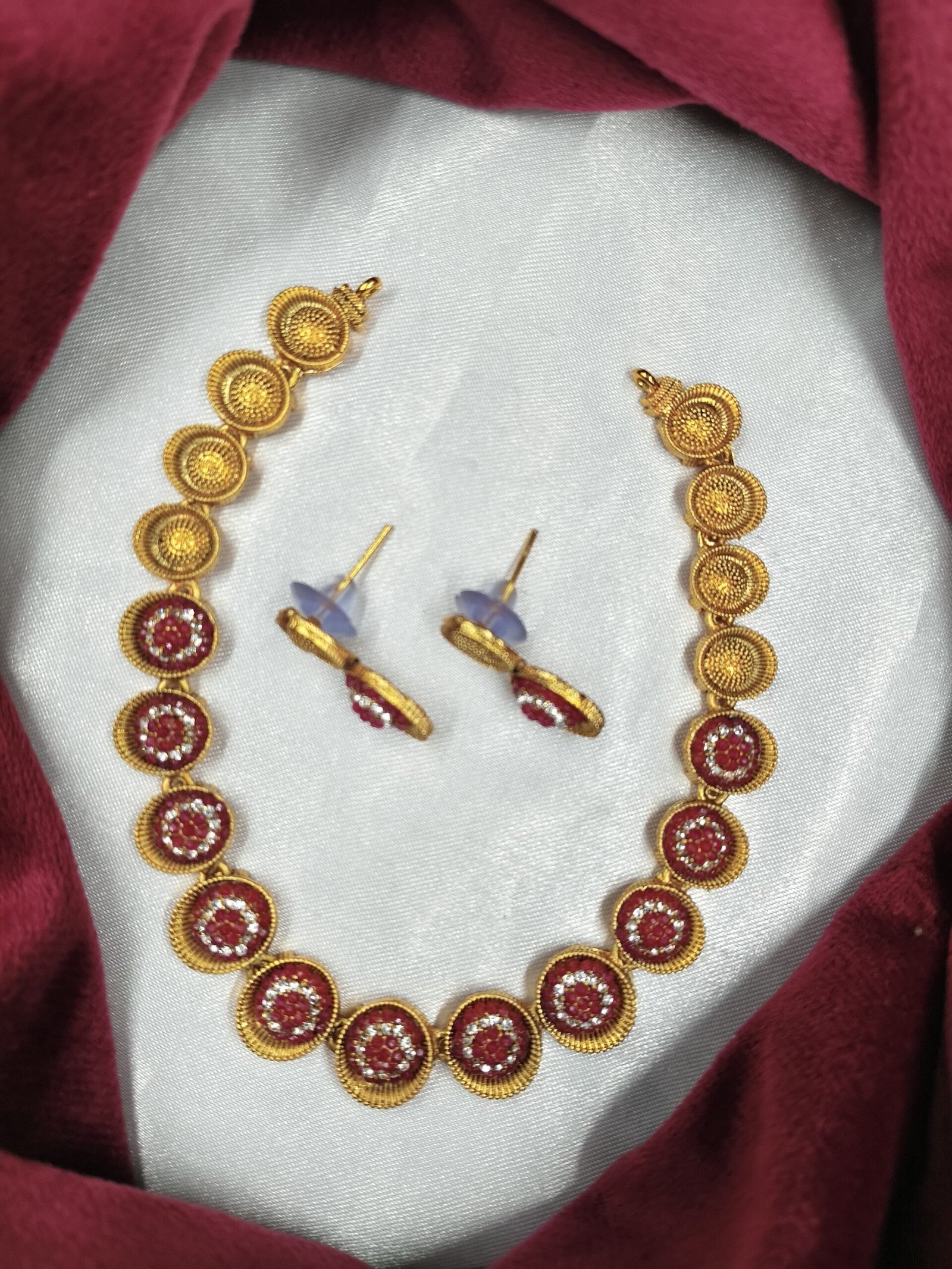 WhatsApp Image 2024-11-03 at 12.01.40 PM premium quality matte finish necklace set - Image 1