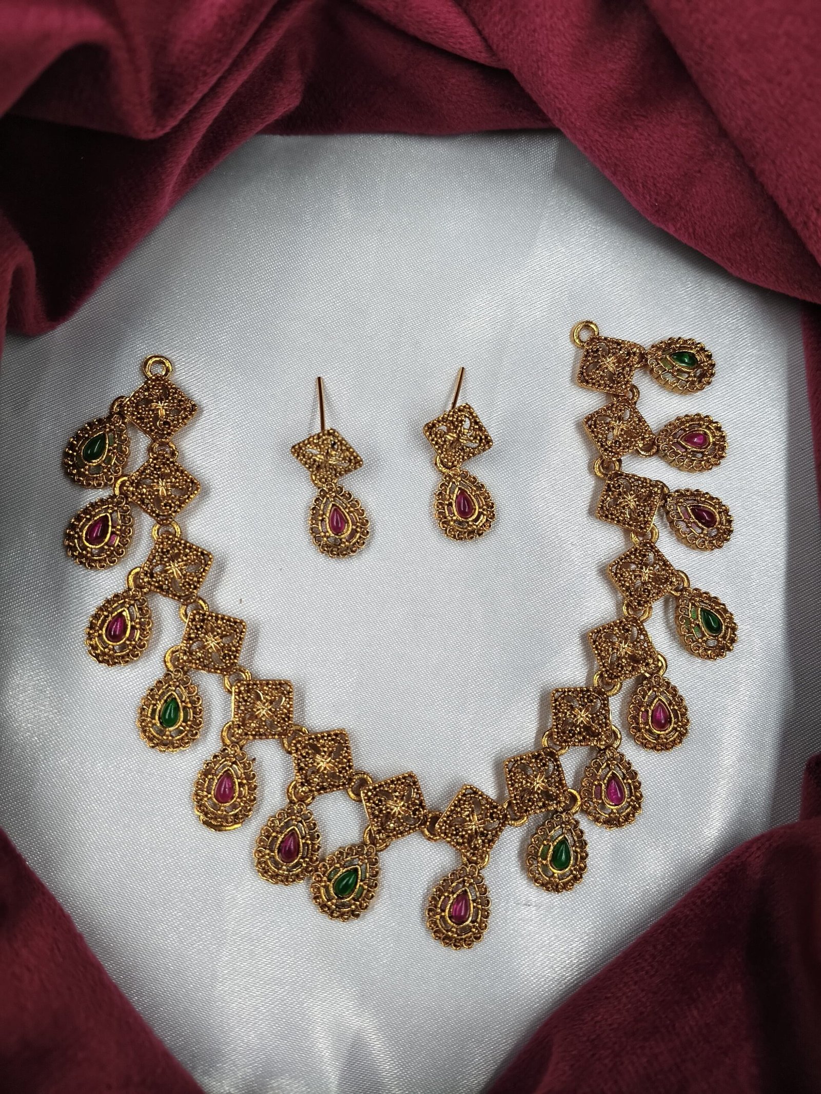 WhatsApp Image 2024-11-03 at 12.02.23 PM premium quality matte finish necklace set - Image 1