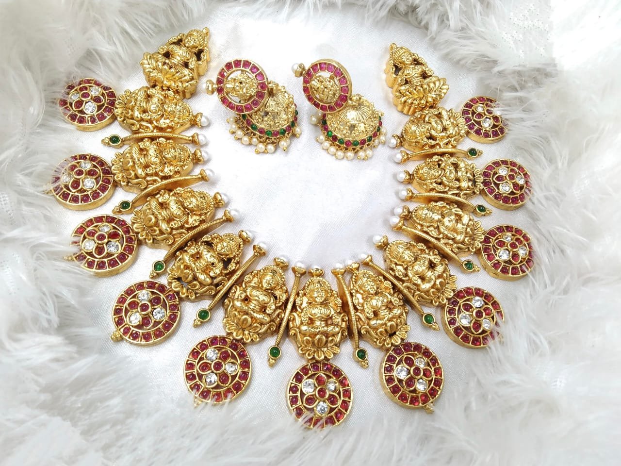 WhatsApp Image 2024-11-03 at 6.46.01 PM premium quality matte finish necklace set - Image 1