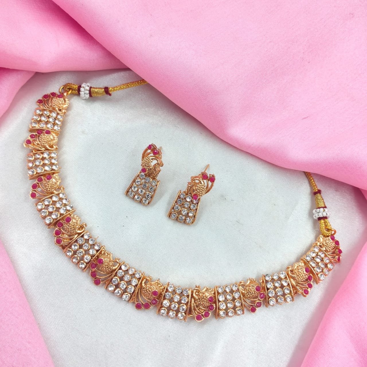 WhatsApp Image 2024-11-03 at 6.46.27 PM (2) premium quality matte finish necklace set - Image 1