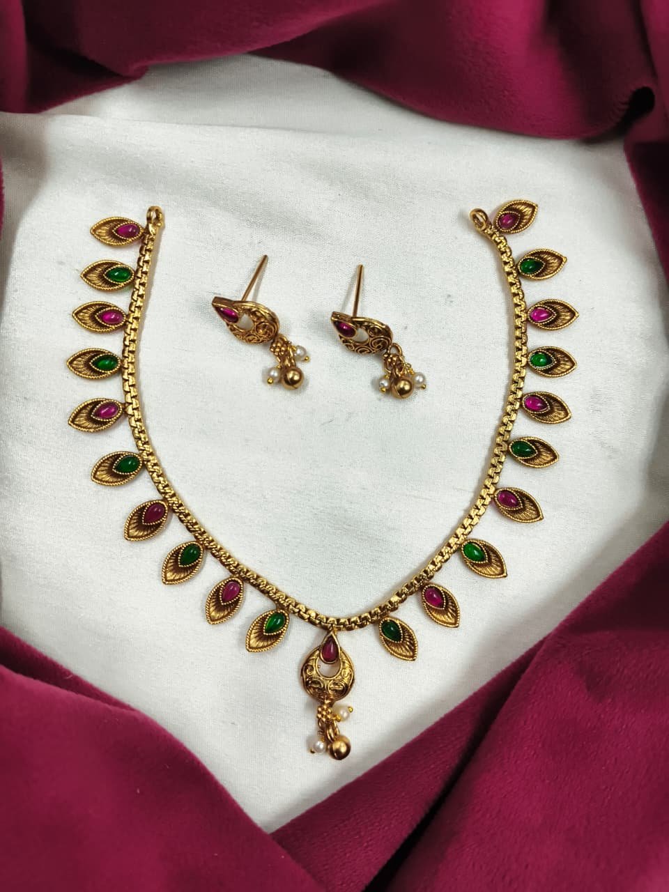 premium quality matte finish necklace set